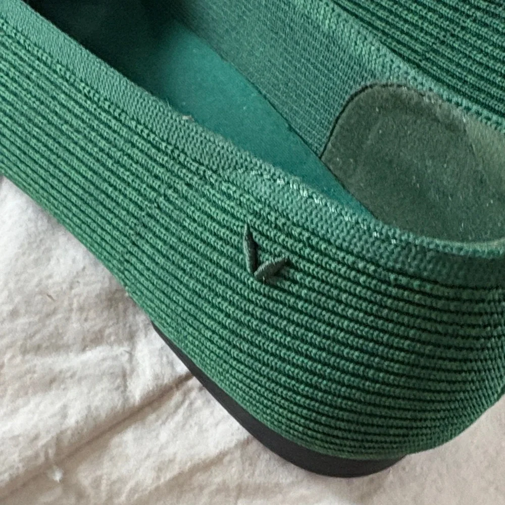 Vivaia Square Toe Margot V-Cut Woven Comfort Flats Forest Green Women EU 43 Wide - Picture 7 of 12